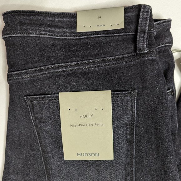 HUDSON JEANS Holly High Rise Flare Jeans in Mysterious Black Size 34 Petite New - Picture 5 of 14